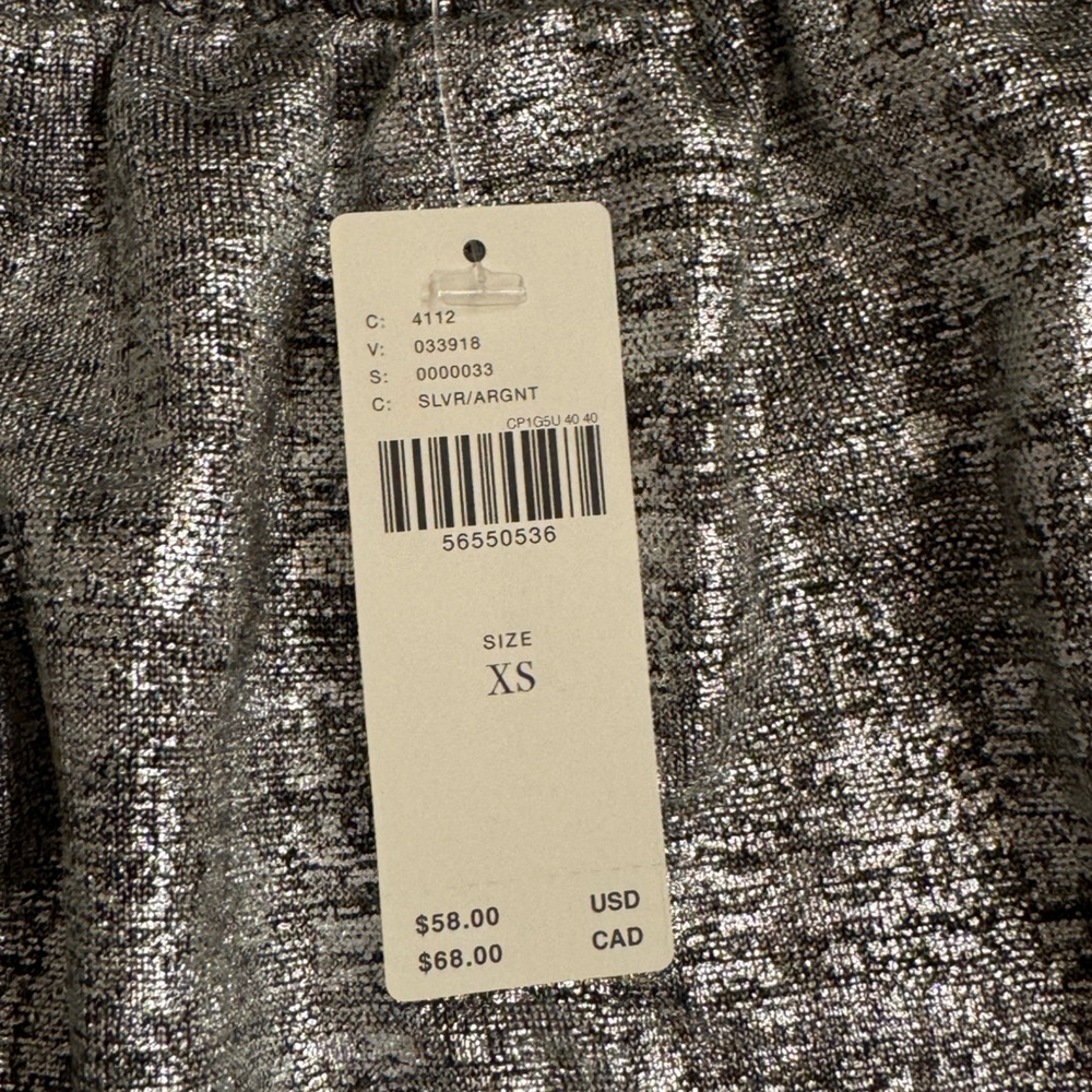 Anthropologie MAIAH SHIMMER TUBE TOP Silver Party Blouse XS - Picture 4 of 9